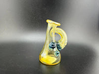 Brando Glass Fumed Carta Glass Replacement Dry Top with unique yellow and blue color accents, ideal for e-rigs.