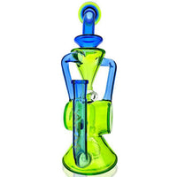 AFM Glass 10" Barrel Blaster Colored Glass Recycler Dab Rig TX108 14mm 90°