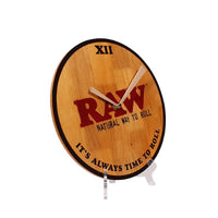 RAW Rolling Papers Wooden Wall Clock
