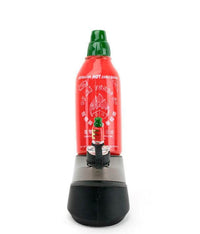 Empire Glassworks Puffco Sriracha Kit with matching cap, vibrant red Sriracha bottle design on a Puffco base.