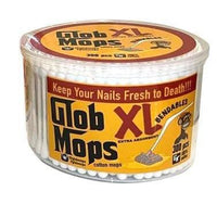 Glob Mops XL cleaning swabs container with 300 eco-friendly cotton sticks for superior absorption and cleaning.