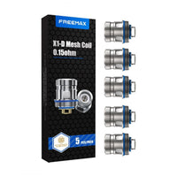 Freemax X1-D Mesh Coil 0.15Ω pack with 5 coiled components for enhanced flavor and vapor performance.