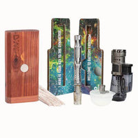DynaVap M 2021 starter kit featuring a wooden box, VapCap M vaporizer, and accessories for premium herbal vaping.