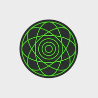 Chartreuse Nebula MoodMat with cosmic swirl design on a black background, made from sustainable rubber.