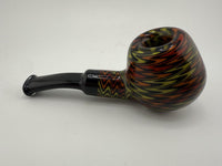 Mcdoogle Wig Wag Ddy Pipe with vibrant swirl design, handmade glass pipe for herbal use, unique smoking accessory.