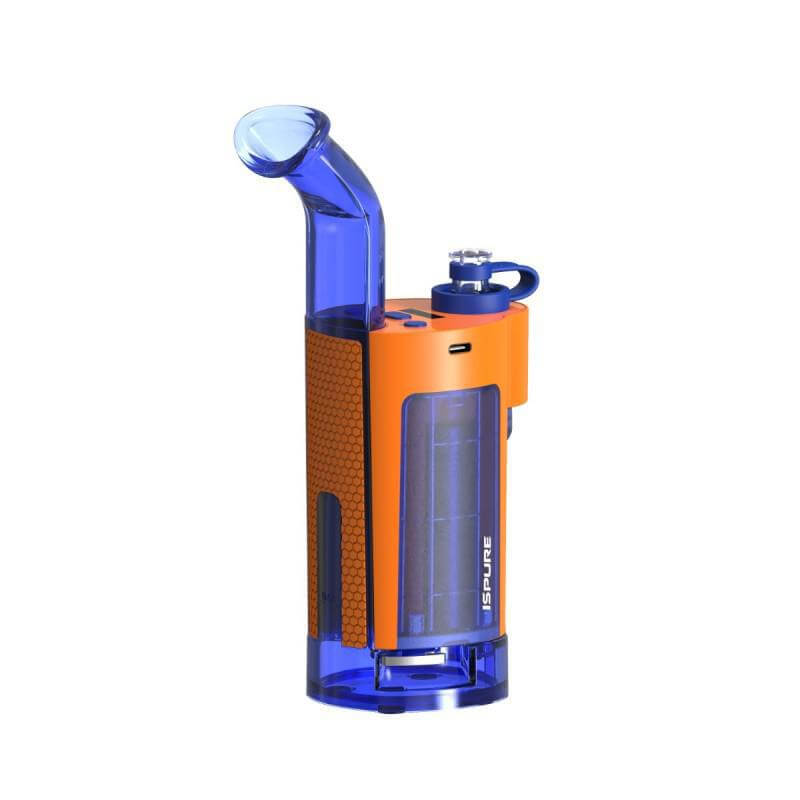 iSpure DaabBlitz Kit in blue and orange, showcasing a sleek design for an elevated dabbing experience.