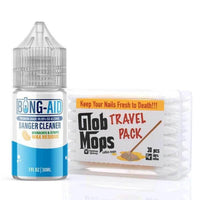 Glob Mops x Bong-Aid Travel Kit featuring banger cleaner and cotton mops for on-the-go dab cleaning.