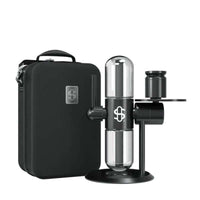 Stündenglass Kompact Gravity Infuser in black with portable case for premium smoking and vaporization.