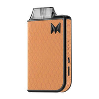 Mi-Pod 2.0 + vaping device featuring USB-C charging and stylish orange textured design.