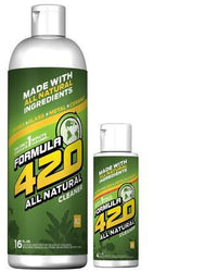 Formula 420 All Natural Cleaner bottles showcasing eco-friendly, non-toxic cleaning solutions for glass and metal.