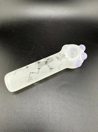 Danny W Glass Etched hand Pipe / Spoon - Frog