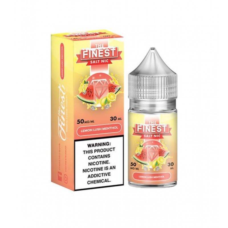 Finest Menthol eJuice 30ml with refreshing minty flavors and lemon lush menthol packaging.