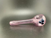 Filla John Glass Full Color Large Bowl Spoon Pipe in pink with dark accents, handcrafted in Spokane, WA