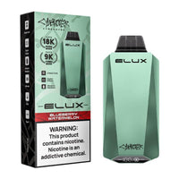Elux CYBEROVER 18K Disposable vape in Blueberry Watermelon flavor with packaging and warning label
