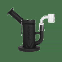Eyce Molds Silicone Sidecar dab rig in black, featuring glass mouthpiece and concentrate container for durable functionality.