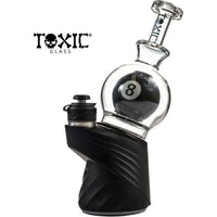 Toxic Glass TXAT30 8-ball Puffco attachment with smooth glass design and iconic 8 ball feature for enhanced dabbing.