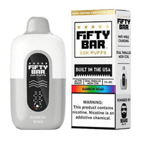Fifty Bar 20K Disposable device with Rainbow Road flavor, featuring 5% nicotine and high-performance vaping.