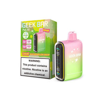 Geek Bar Pulse 15K Sour Edition disposable vape in Watermelon Drop flavor with packaging.
