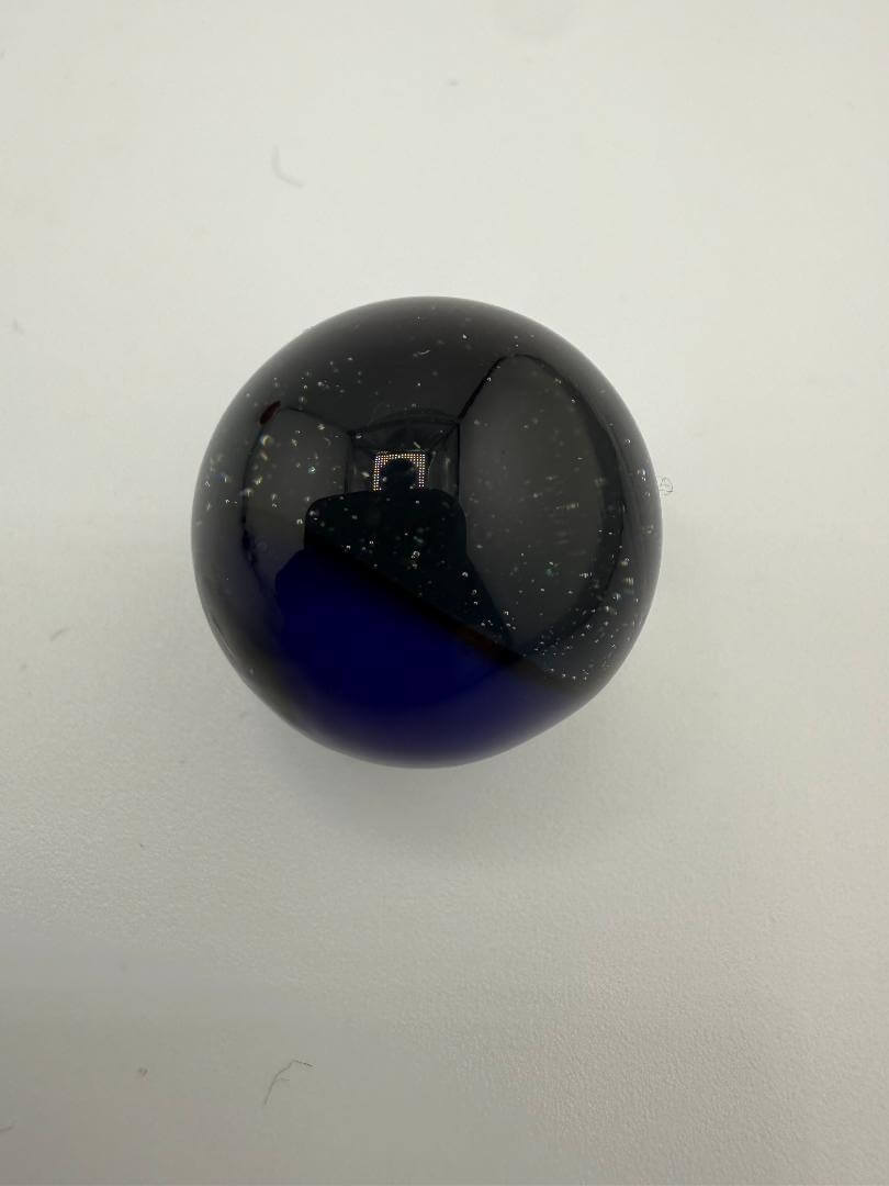 Paulson Pieces 20mm Marble Slurper Top in dark blue with speckles, handcrafted in Spokane, WA.