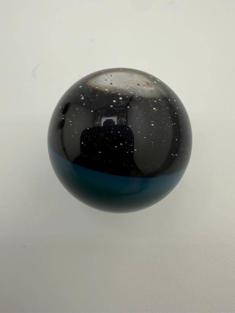 Paulson Pieces 20mm Marble Slurper Top in black with blue and glitter finish, handcrafted in Spokane, WA.