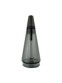 Puffco Peak Pro Travel Glass in clear design with twist-lock mouthpiece for portable use and spill prevention.