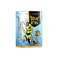 Stinger Detox 1 Hour Extra Strength Formula Whole Body Cleanser in Fruit Punch flavor, featuring a vibrant bee graphic.