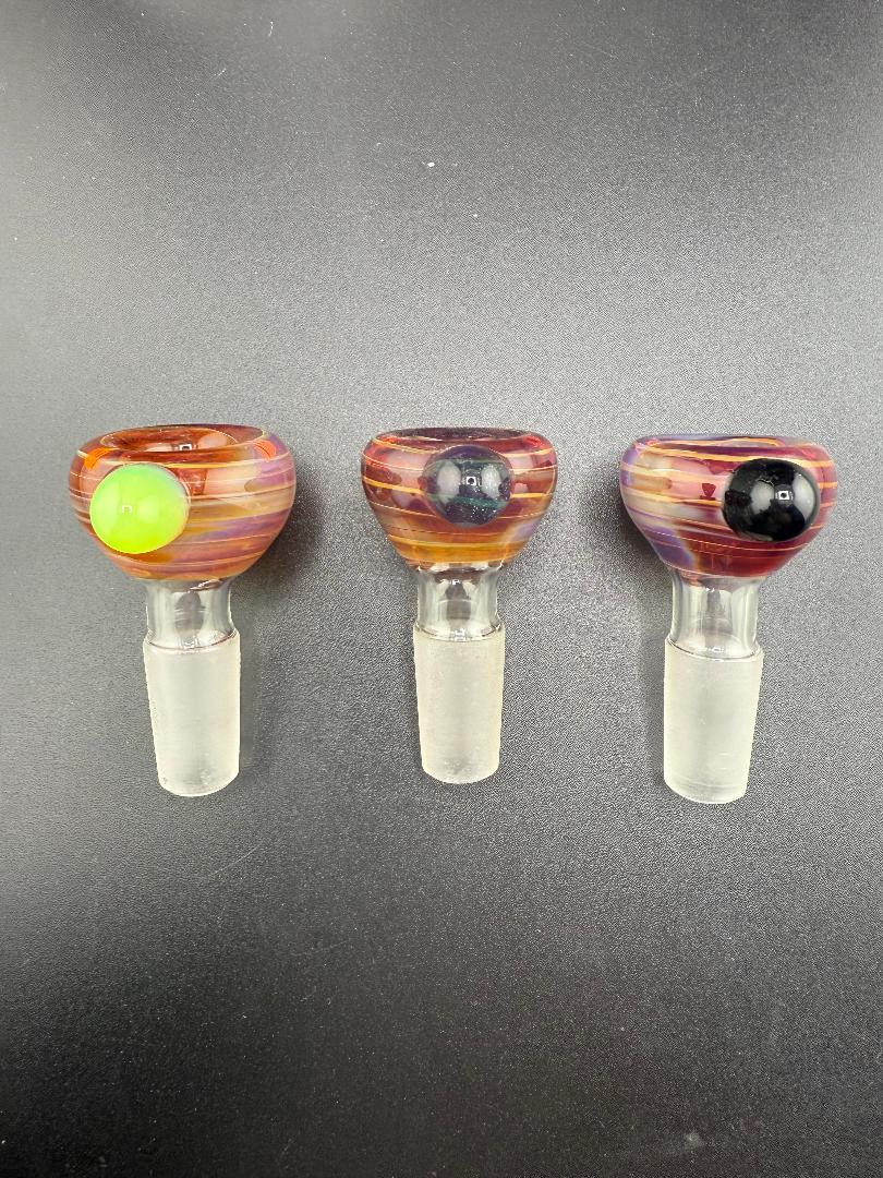 Highgrade Glass Single Color Red / Orange 14mm Bowl piece