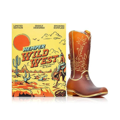 Hemper Glass Flower Piece - Wild West Cowboy Boot XL