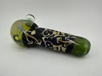 Danny W Glass Dry Pipe - Zelda Green Sandblasted Korok and Mushroom