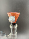 Dichro marble funnel 14mm bowl with vibrant red and speckled finish, designed for water pipes.