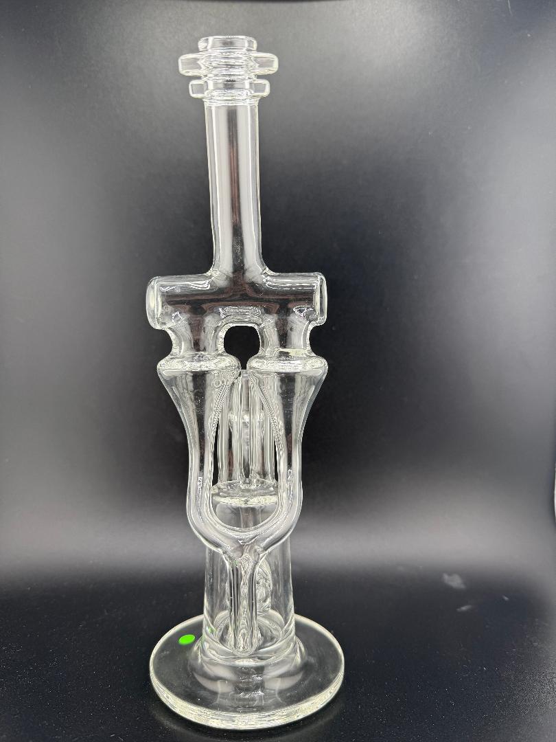 Domer Glass Clear  10mm Recycler That Looks Expensive Spokane Washington Domer double Facing Rear