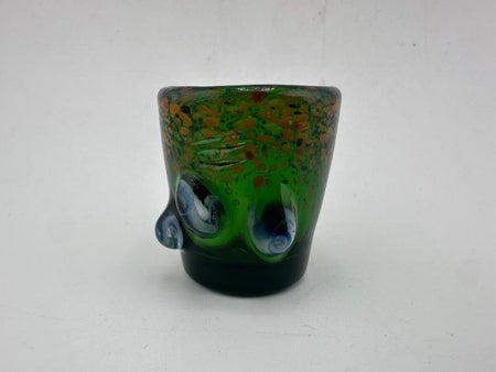 Paulson Pieces Green Mini Shot Glass with Tactile Features – Handcrafted Glass Art