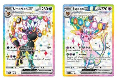 Pokémon TCG Prismatic Evolutions Premium Figure Collection - Espeon ex & Umbreon ex | 11 Booster Packs