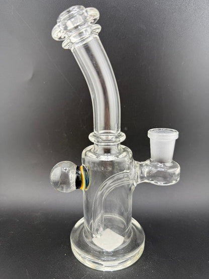 Crondo Glass Clear Banger Hanger w/ Dichro Marble 14mm 90°