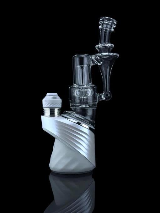 Iridescent Glass Puffco Peak Glass Attachment - Mini RBR ( Coming Soon ) on a reflective surface