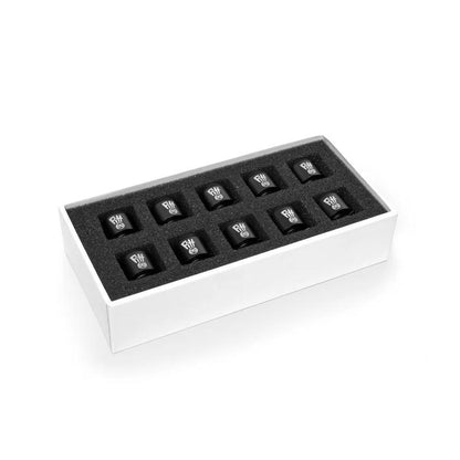 Ryan Fitt Pivot Adapter - "Interface" Single Unit in a box with foam, showcasing 10 adaptors for Puffco pivot.