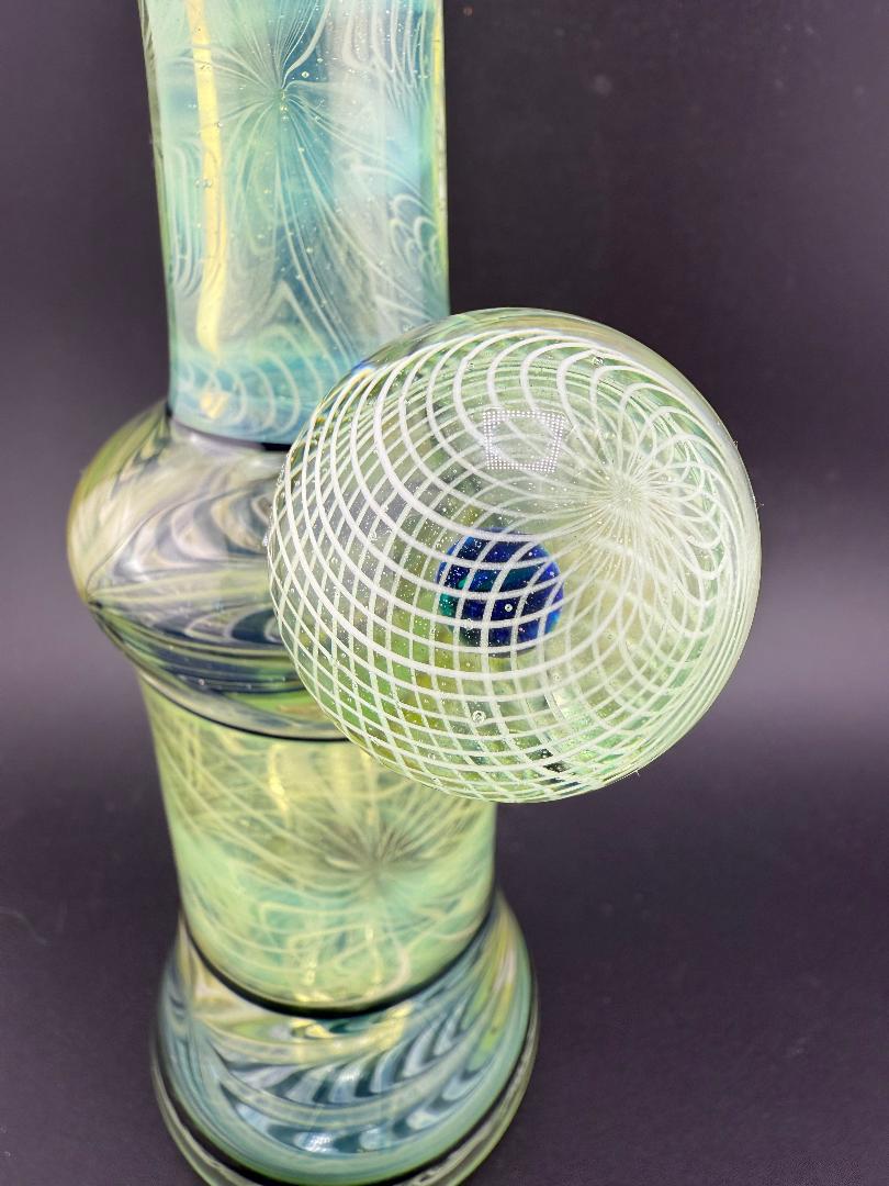 Sir Pyro Glass Green Caged Opal Rig 10mm 90°