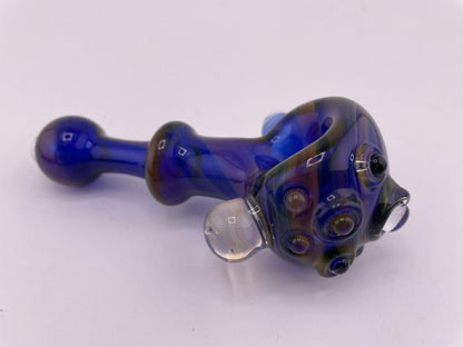 Brando Glass Dry Pipe - Cobalt Space Tech w/ Various Accents