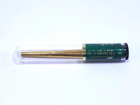 40 Grand 24k Gold Paper Cone in a clear tube showcasing luxury hemp pre-rolled design.