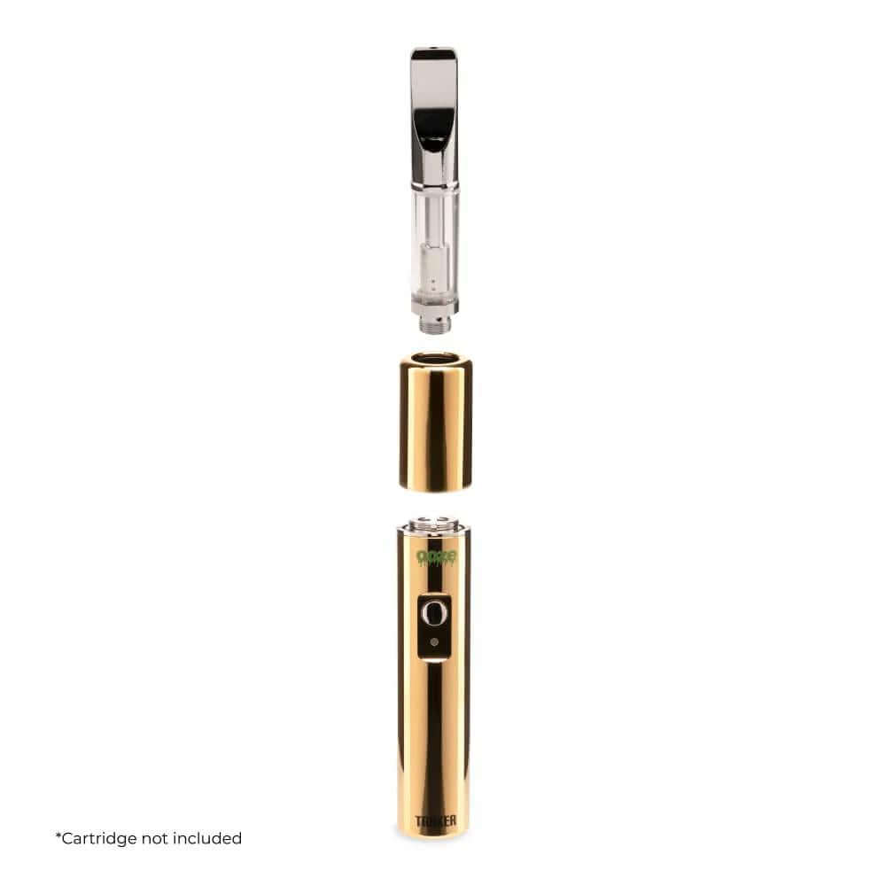 Ooze Tanker 510 Cart Battery in gold with removable cartridge, showcasing advanced vapor technology and durability.