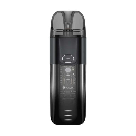 Vaporesso Luxe X Pro vape device in sleek black design with intuitive buttons and pod system.