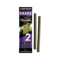 Humble Hemp Wraps 2pc in Grape flavor, made from all-natural organic hemp for a clean smoke experience.