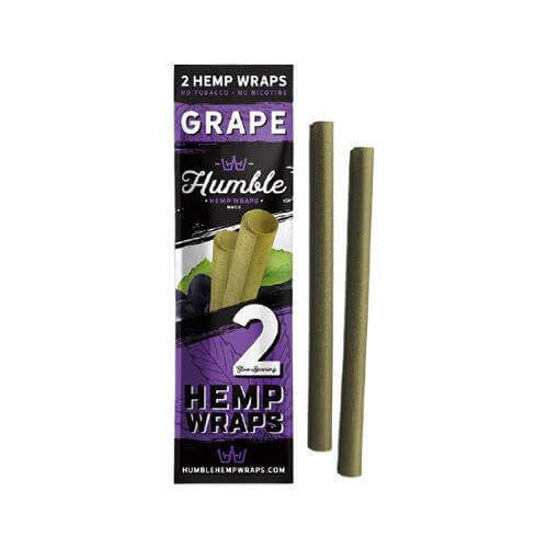 Humble Hemp Wraps 2pc in Grape flavor, made from all-natural organic hemp for a clean smoke experience.