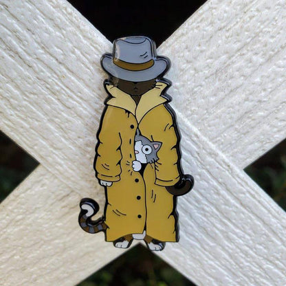 Kolorspun Enamel Pin - 3 Cats in a Trenchcoat