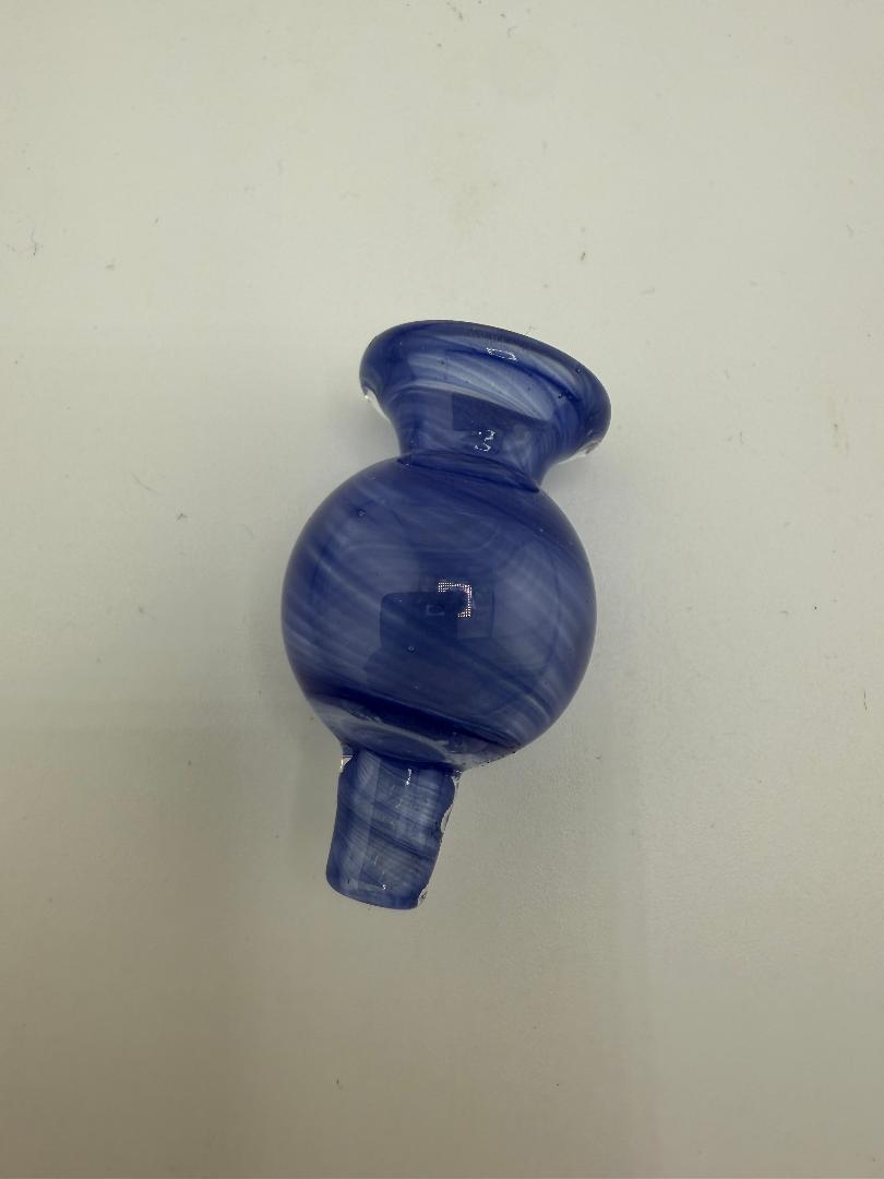 Lylo Glass Carb Cap in blue color, handcrafted for quartz bangers, enhancing dabbing flavor experience.