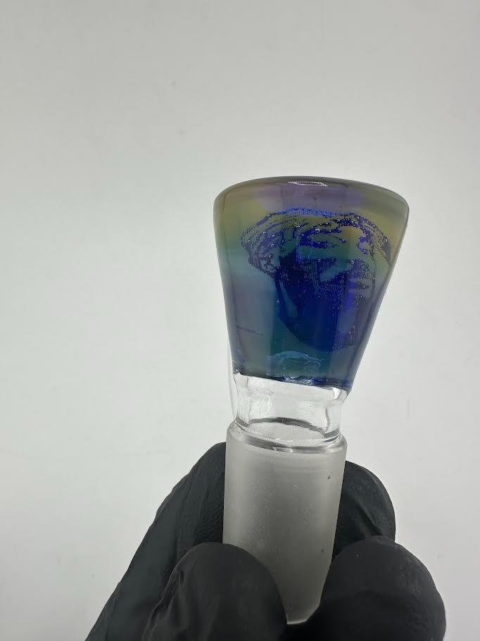 JP Killman Glass Flower 18mm Bowl / Slide - Laser Etched w/ Horn