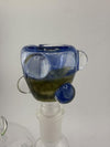 Crondo Glass Split Color Bowl 14mm featuring blue and green accents, ideal for collectors and daily use.