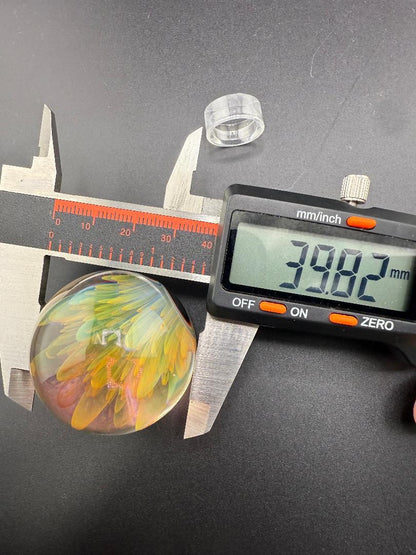 McDoogIe Glass Marble – 39mm Gold Fume Implosion