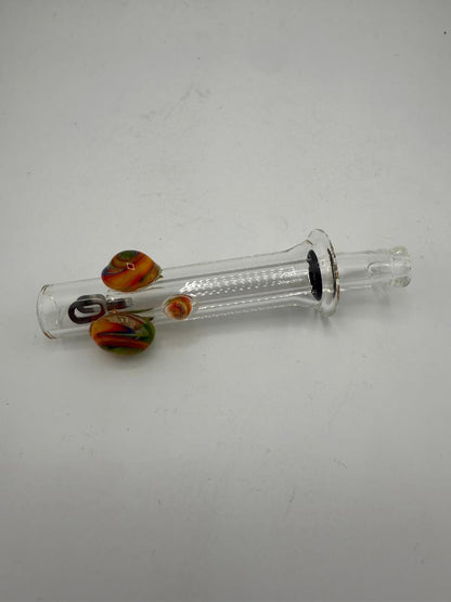 Home blown glass color accented slider with vibrant details, handcrafted for durability and style in the USA.