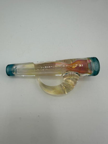 Brando Glass Dry Pipe-  Fumed w/ Color Accents & Horn Chillum